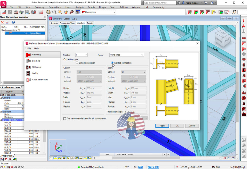 Autodesk Robot 2024 Tutorial. Bridges Level I Virginia ELearning